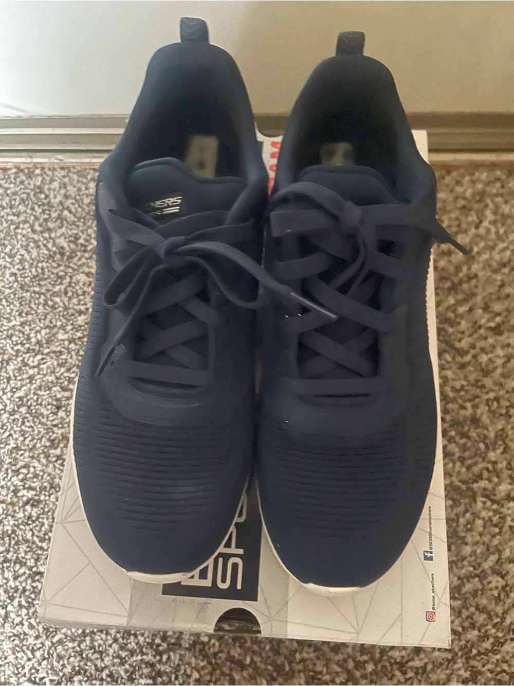 Skechers Navy Women's Lace-Up Athletic Sneakers